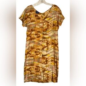 Pendleton Slip Dress‎ Women’s Size XS Silk Multicolor V Neck Straight Silhouette